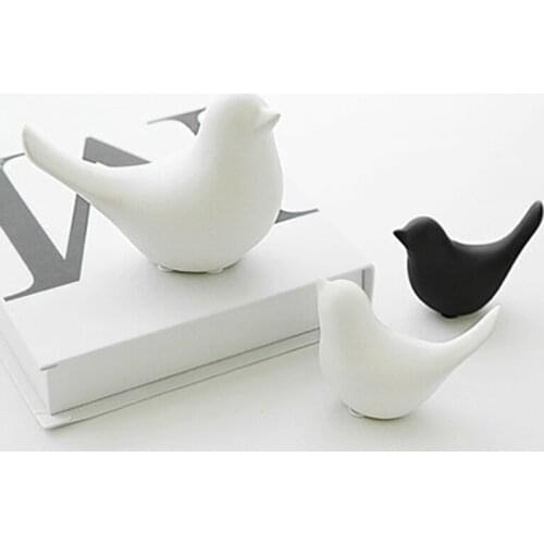 Creative Ceramic Black, white Bird Figurines Home Decoration Accessories Bird Table Table Decoration Fashion Wedding Ornaments
