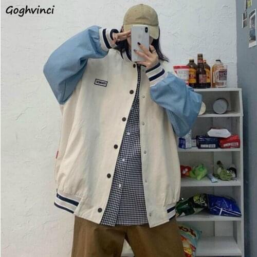 Jackets Women Harajuku Bf Oversize Retro Patchwork Streetwear Hip Hop Plus Size Korean Style Trendy Tops Students Coats Cargo