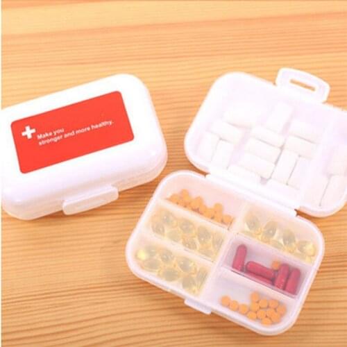 Multi-Layer 8-grid medicine storage box portable one-week small medicine box sealed small medicine box