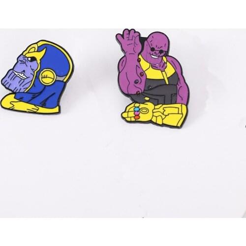 New Marvel Avengers Thanos Enamel Pin Badge On Backpack Cartoon Brooch Pins Clothes Broche For Women Girls Gift