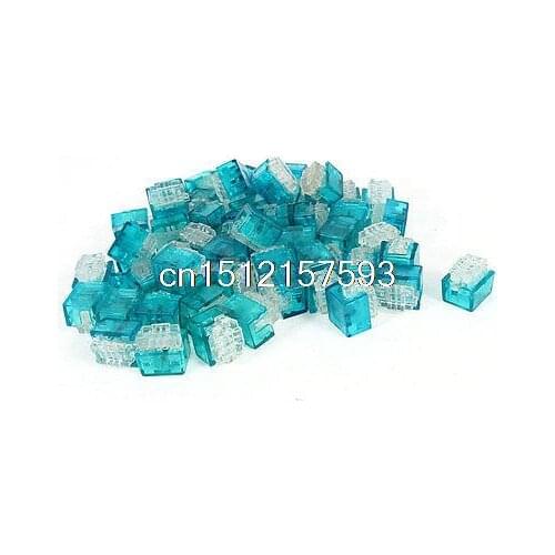 55 Pieces Gel Splice 2 Port Crimp Terminal UB Wire Connectors Blue Clear
