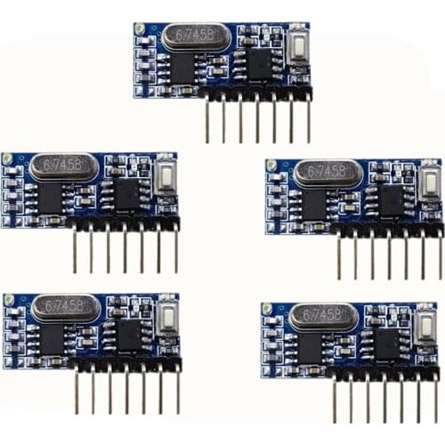 5 pcs 433mhz RF Receiver Learning Code Decoder Module 433 mhz Wireless 4 Channel output Diy kit For Remote Control 1527 encoding