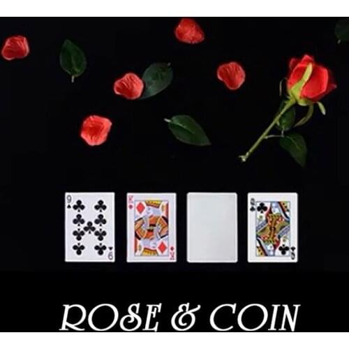 Rose & Coin Magic Tricks Petals To Coins Appearing Gimmicked Mat Magician Magia Close Up Stage Gimmick Illusions Mentalism Props