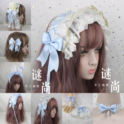 Hand Made Angel Handle/Angel Book Lolita KC Small Lolita Hair Band BNT Necklace Hand Sleeve Flower Pill