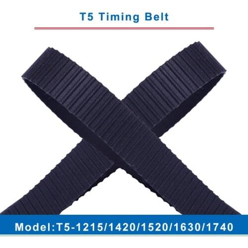 T5 Timing Belt Model T5-1215/1420/1520/1630/1740 Belt Teeth Pitch 5mm Transmission Belt Width 10/15/20/25/30/35/40/45/50mm