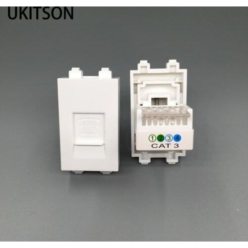 Extruding Wire CAT3 RJ11 Phone Modules 23x36mm Telephone Socket For Wall Outlet Frame