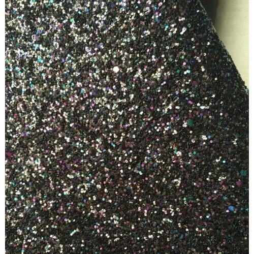 Synthetic PVC colorful chunky big glitter leather fabric for shoes material sale by yard 91CM*137CM