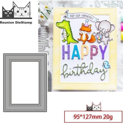 Reunion Printed Border Frame Metal Cutting Dies DIY Scrapbooking Paper Photo Album Crafts Mould Card Embossing Mold Stencil