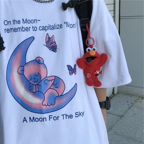Y2k Women T-Shirt Moon bear Printed t-shirt Harajuku T-Shirt 2021 Summer Kawaii Short cute Sleeved T-shirt Girl gothic crop top