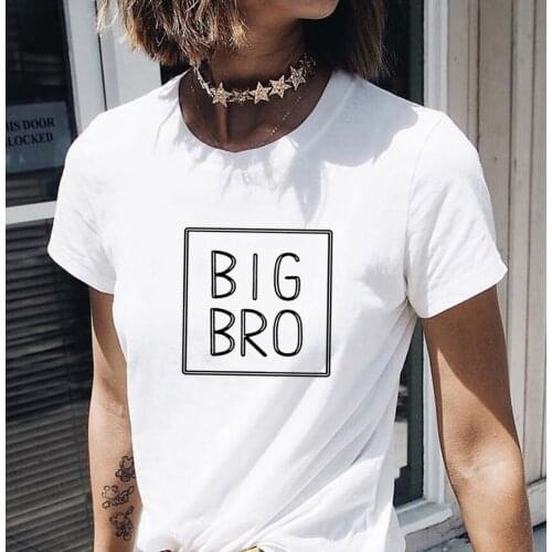 Big Bro Shirt Funny T Shirts Women Cotton Summer Short Sleeve O-neck Tee Shirt Femme Casual Tshirt Women Loose Camiseta Mujer