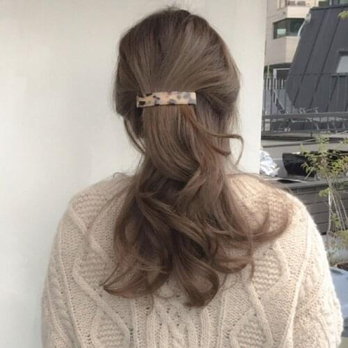 Korean Fashion Women Metal Acetate Flower Barrette Hair Pin Hair Clip Girls Geometric Hairpin Hairgrip Headwear Hair Accessories