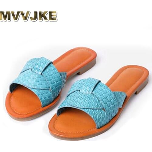 MVVJKE2020 Summer New Women Casual Sandals Flat Bottom Open Toes Fashion Women Slippers Roman Style Outdoors Wearing Large Shoes