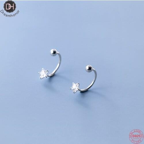 Dreamhonor Wholesale 925 Sterling Silver Elegant Zircon Star Hook Earrings For Women Jewelry