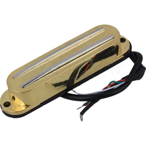 Gold 4 Wire Magnetic Dual Rail Humbucker Pickup for Electric Guitar