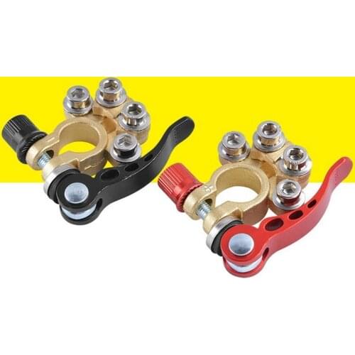 1 Pair Quick Disconnect Car Battery Terminal Brass Cable Post Terminal Connectors For Car UTV Truck Battery Protection Connector