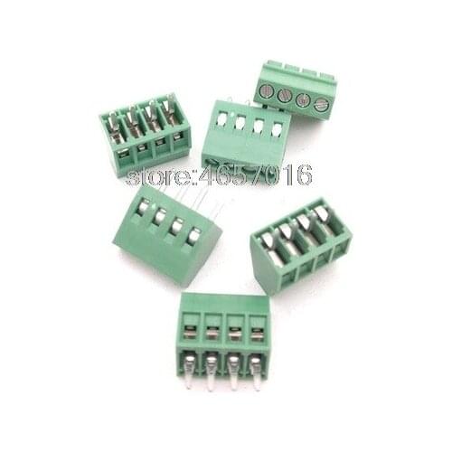 10pcs KF128 4 Poles/4 Pin 2.54mm/0.1" PCB Universal Screw Terminal Block Connector