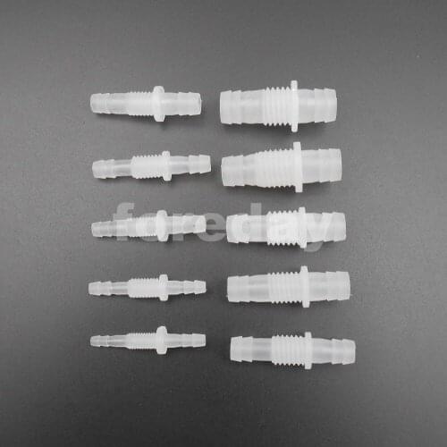 1000PCS Through-plate joint Plastic over-plate PP threaded two-way joints straight Screwed pipe tube connector Nipple *FD800-809