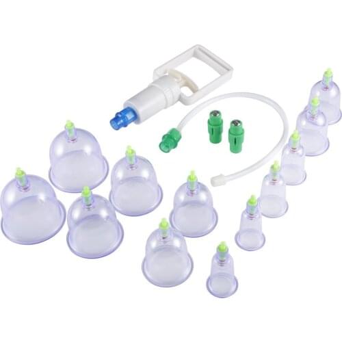 12pcs/set Chinese Health Care Medical Vacuum Body Cupping Therapy Cups Massage Body Relaxation Healthy Message Set Safe