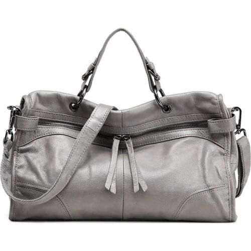 2018 New Hobos Bags For Women Genuine Leather Handbag Real Cow Leather Tote Female Casual Shoulder Messenger Bags