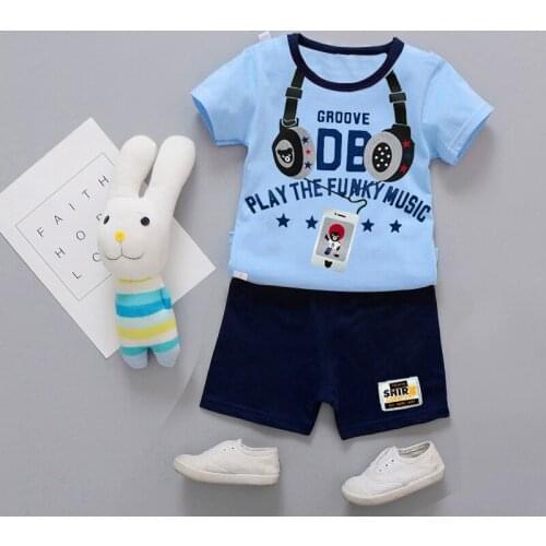 2020 Baby Boys Sets Summer Boys Sets Clothes T shirt+short Pants cotton sports Letter printed Set Children Suit toddler clothes