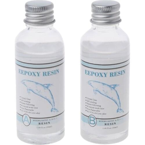 3 Ounce Clear Crystal Resin Quick Curing AB Resin 1:1 Clear Hard Epoxy Resin Jewelry Making for Molds Casting Resin Art