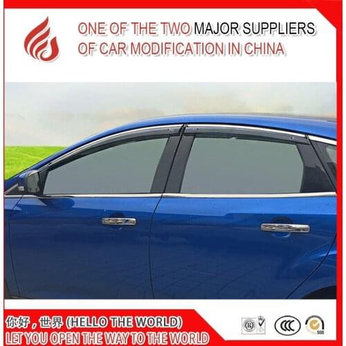 High quality 4 Piece Injection molding trim vent shade rain sun wind deflector window visor for focus 2005-2011 2012-2018