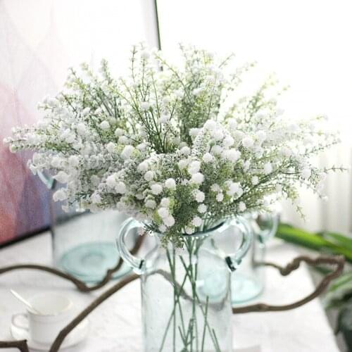 4 Pcs 6 Forks Spray Snow Gypsophila Fake Plants Home Garden Decoration White Foam Artificial Flowers Christmas Decoration Plants