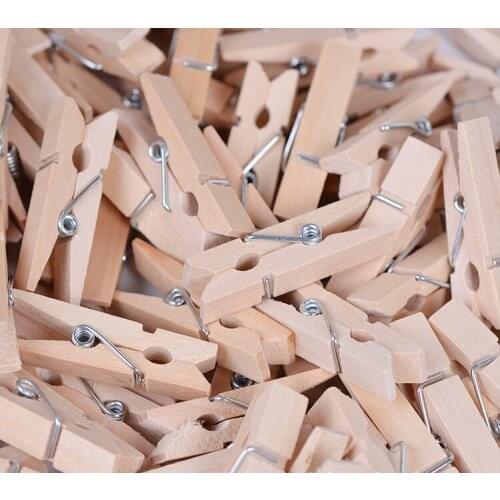 50PCS/Lot Mini Wood Clips Clothespin Clips for Photo Paper Handicrafts Photos Papers Clothes Pegs Home Decoration