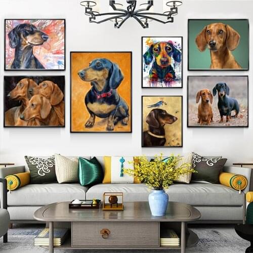 5d diy Diamond Painting Professor Dachshund Diamond Embroidery color cute pets dog full drill square Rhinestones mosaic FF5024