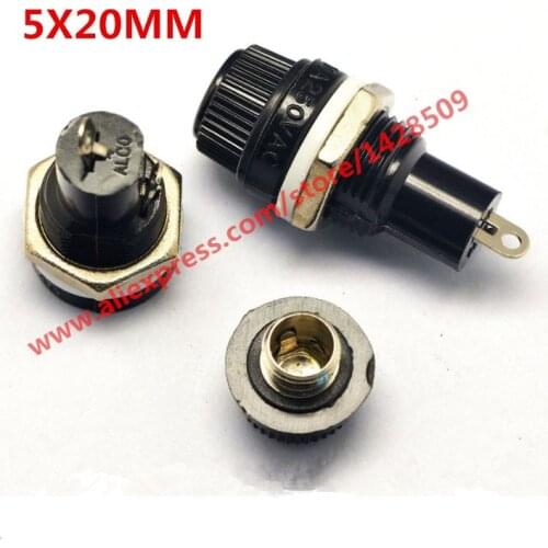 5X20 Fuseholders Insurance Tube Socket Fuse Holder For 5*20 Insurance Panel Mount Fuse Holder 5x20mm