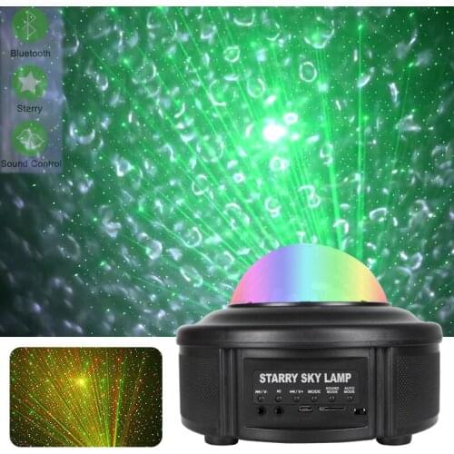 Home KTV Stage Lighting Effect Remote Bluetooth Star Laser Projector Starry Sky Lamp Bedrooms Kids Party Night Holiday Lights