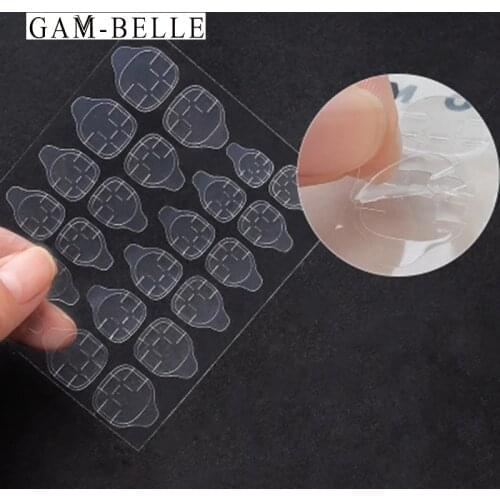 GAM-BELLE 240 Pcs/Lot Double Sided Self Adhesive Sticker Transparent Glue False Nail Tips Extension Tools Acrylic Manicure Tool