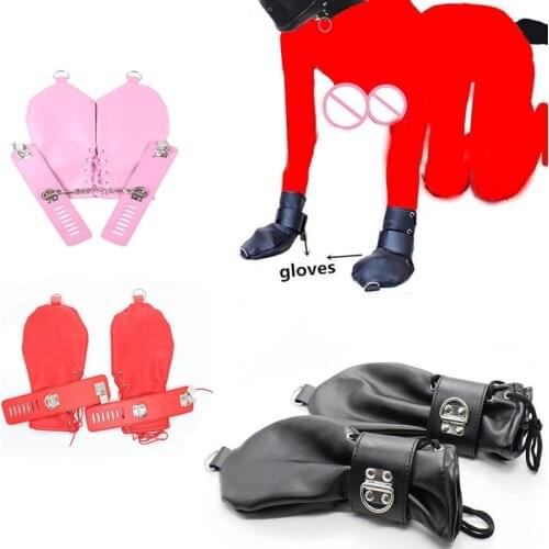 Fetish Dog Slave Roleplay Leather Gloves Dog Paw Crawls Glove/Fist Mitts/Handcuff/Boot Booties,Unisex,BDSM Bondage,Adult Sex Toy