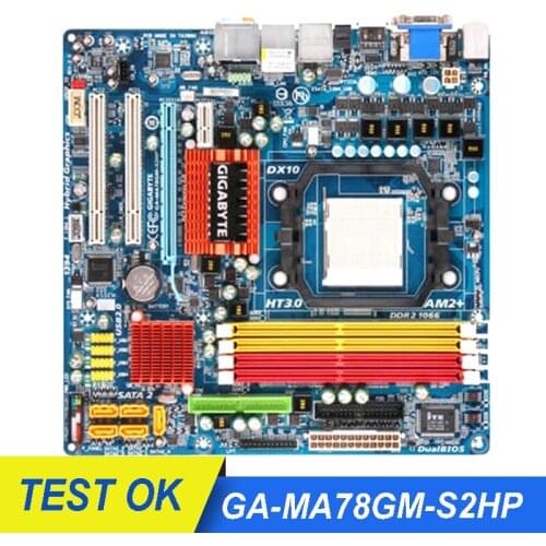 Used For Gigabyte GA-MA78GM-S2HP Original Desktop Motherboard MA78GM-S2HP Socket AM2/AM2+ DDR2 USB2.0 MicroATX Desktop Mainboard