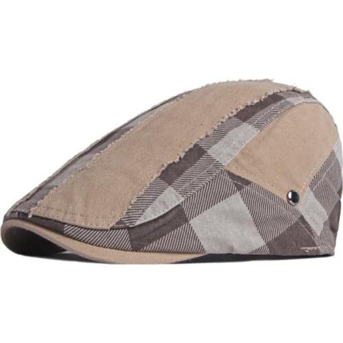 LDSLYJR 2021 Cotton Spring Summer patchwork Newsboy Caps Flat Peaked Cap Men and Women Painter Beret Hats 117