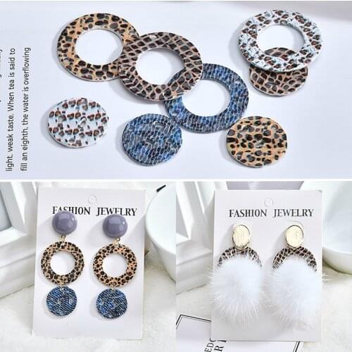 Leopard grain design restoring ancient ways alloy hollow out wafers earrings pendant materials DIY handmade jewelry accessories