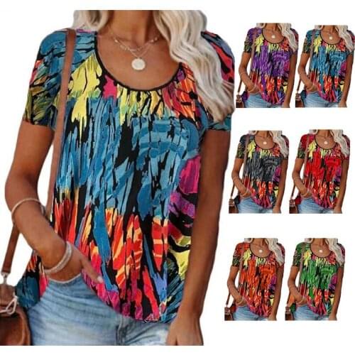 Summer Women Clothes Vintage Print T-Shirt 2021 Ladies Short Sleeve Casual Harajuku Graphic Tee Top Female Plus Size T Shirts