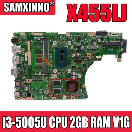 X455LJ notebook mainboard For ASUS A455L X455LD X455LB X455LJ laptop motherboard mainboard with I3-5005U CPU 2GB RAM V1G test ok