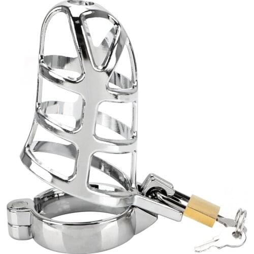 Metal Cock Cage 40/45/50mm Lockable Male Chastity Device Penis Cock Ring Sleeve Lock Chastity Belt Sex Toys for Men
