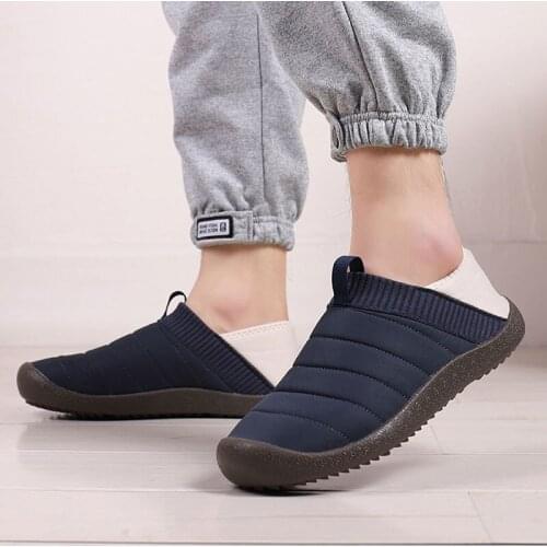 Men Home Cotton Shoes Winter Outside Slippers Male Sneaker 2021 Big Size 48