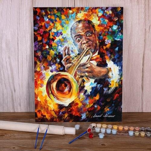 Louis Armstrong Music Coloring By Numbers Painting Set Oil Paints 50*70 Boards By Numbers Loft Picture For Adults Art