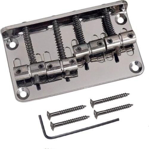 A Set of Gun Color Top Load Vintage 4 String Saddle Bridge for Bass Length 86mm 4 Screw hole guitar accessories parts