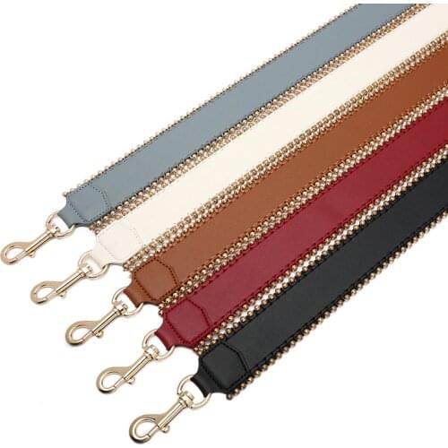 Fashion Genuine Leather Bag Strap Fashion rivets Wide Shoulder Strap for Bag Handbag Accessories belt Brand 105cm