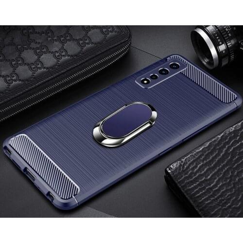 Luxury case For LG Stylo 7 5G case LG Q92 K52 K62 Q52 Silicone Carbon Fiber Ring Holder Back Phone cover for LG G92 K42 Fundas