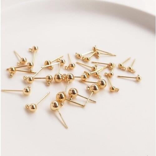 100pcs ear hook Fine Jewellery Findings Earring Ear Pin Ball Beads Head Earring for Jewelry Making Size 3/4/5/6mm