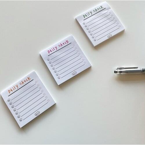 50 Sheets Kawaii Daily Check Series Memo Pad To Do List Sticky Notes Message Note paper Stationery School Office Supplies