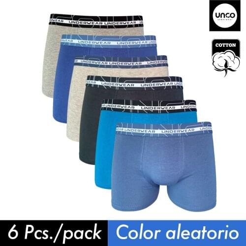 UNCO mens boxer shorts cotton, mens underwear multicolored Pack of 6, comfortable and soft