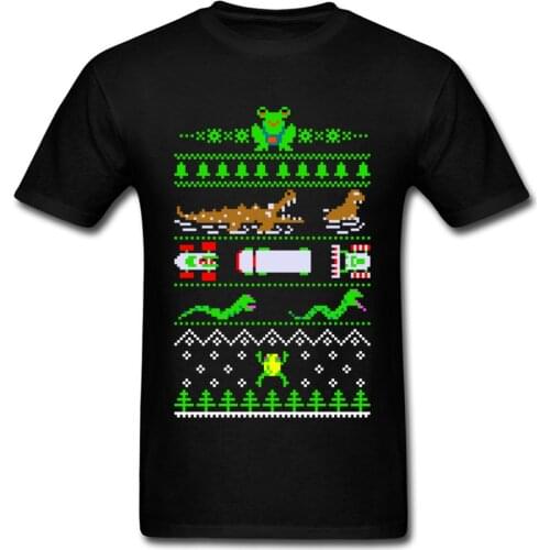 Ugly Frog Christmas Pattern T-Shirts Happy Holiday Tshirt Men Student Funny Design New Year Day Tee Shirt For Man