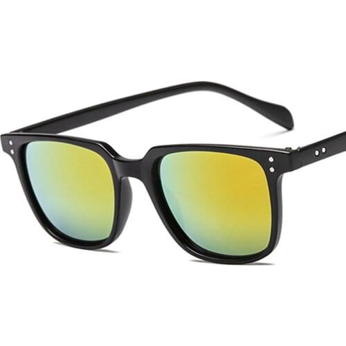 Vintage Mirror Reflective Lens Square Sunglasses Men Brand Luxury Design Big Frame Eyeglasses High Quality Eyewear Shades UV400