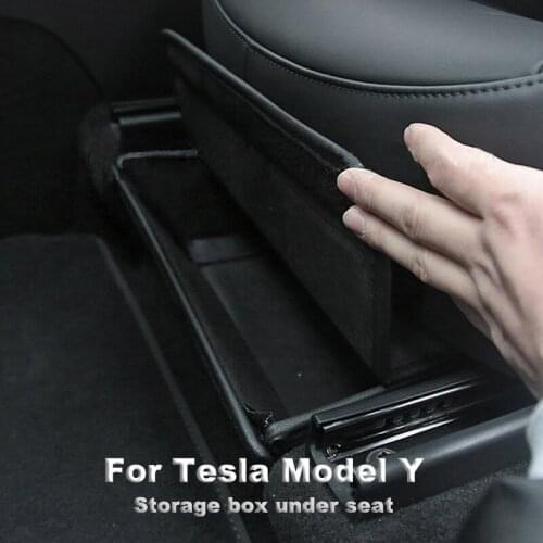 Front Rear Seats Large-Capacity PU Leather Storage Box Organizer Bag Car Interior Stowing For Tesla Model Y 2021 Accessories